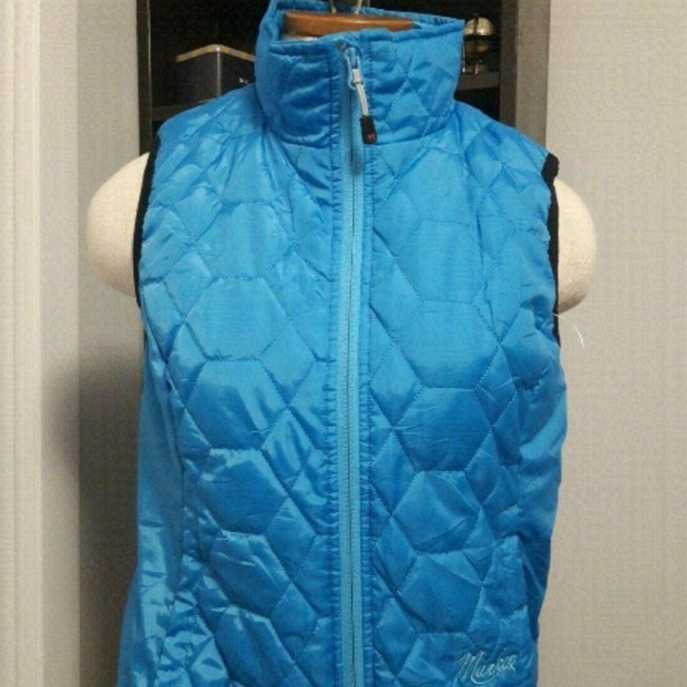 Marker ladies vest light puffy quilted blue athleisure zip light blue sz SM